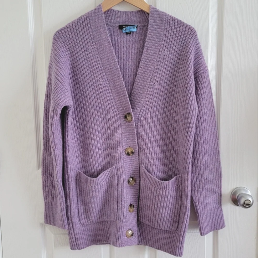 Cashmere Plaited Raglan Cardigan, Size XS - Picture 1 of 14